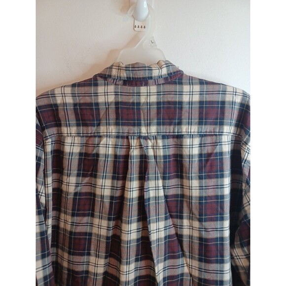 Gap Plaid Button Down Dress Shirt L Brown Country Farm Hayride Fall Scarecrows - Picture 8 of 8
